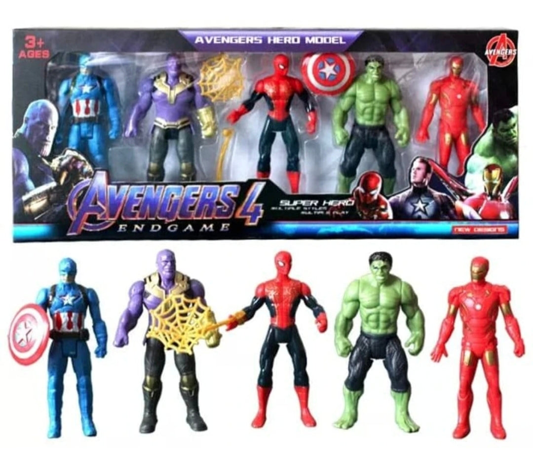 Superhero Action Figure Set for Kids, 5-Piece Mini Hero Figures with Accessories, Collectible Toy Figures Set for Boys & Girls, Durable Kids Toys (4.5 Inch, 3+ Years)