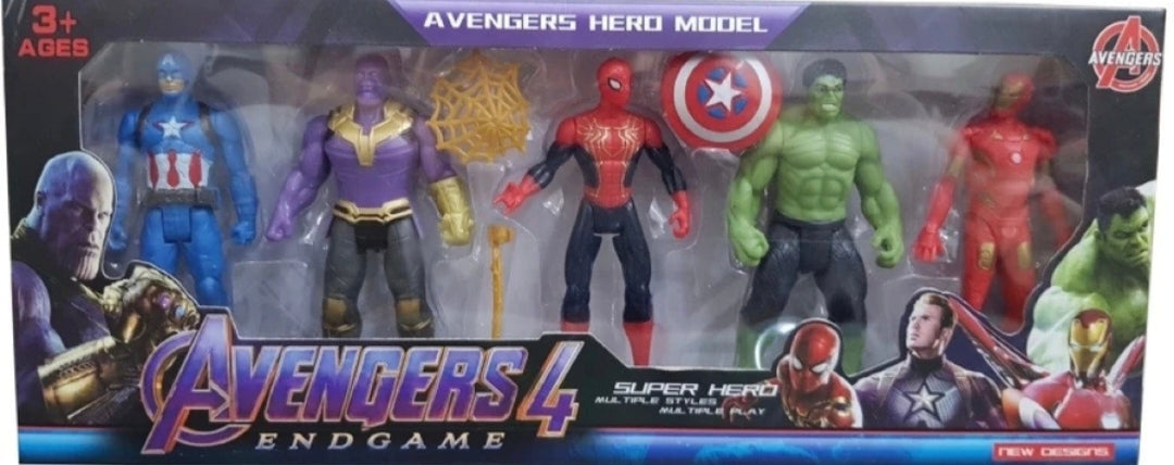 Superhero Action Figure Set for Kids, 5-Piece Mini Hero Figures with Accessories, Collectible Toy Figures Set for Boys & Girls, Durable Kids Toys (4.5 Inch, 3+ Years)