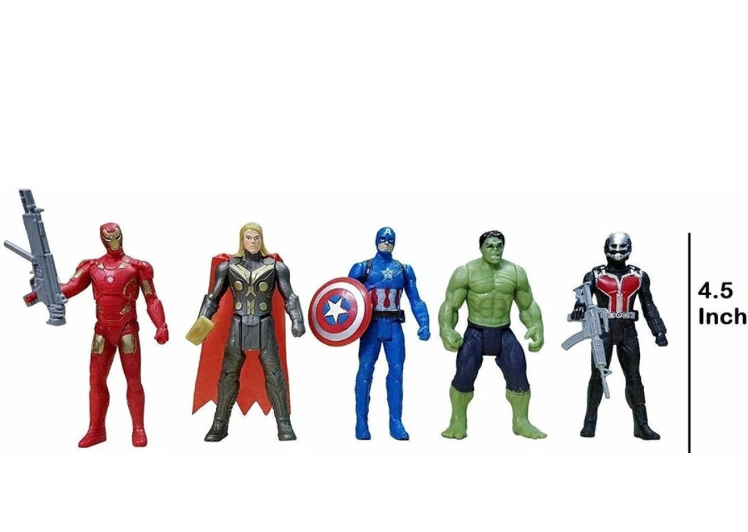 Superhero Action Figure Set for Kids, 5-Piece Mini Hero Figures with Accessories, Collectible Toy Figures Set for Boys & Girls, Durable Kids Toys (4.5 Inch, 3+ Years)