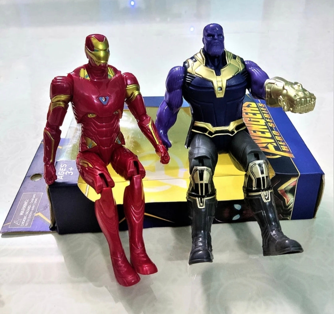 Superhero Action Figure Set for Kids, 2-Piece Hero & Villain Toy Figures, Movable Joint Action Figures for Boys & Girls, Durable Collectible Toys (3+ Years)