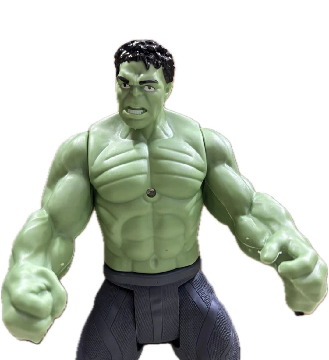 Superhero Action Figure Toy for Kids, Hulk Style Green Hero Figure with Light & Movable Joints, Big Muscle Action Toy for Boys & Girls (3+ Years)