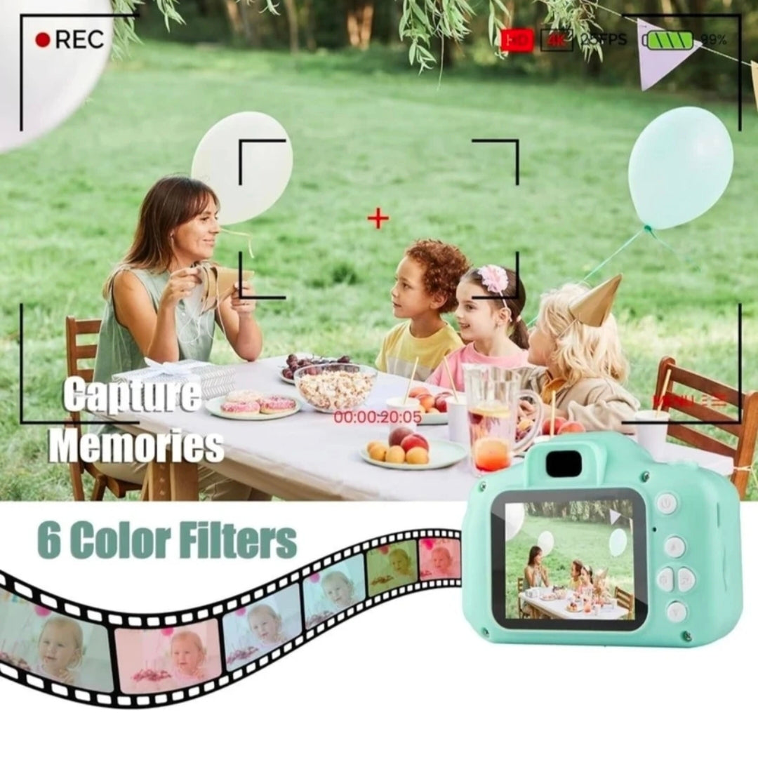 Kids Digital Camera for Children, Mini Photo & Video Camera with Screen, Rechargeable Toy Camera with MicroSD Support