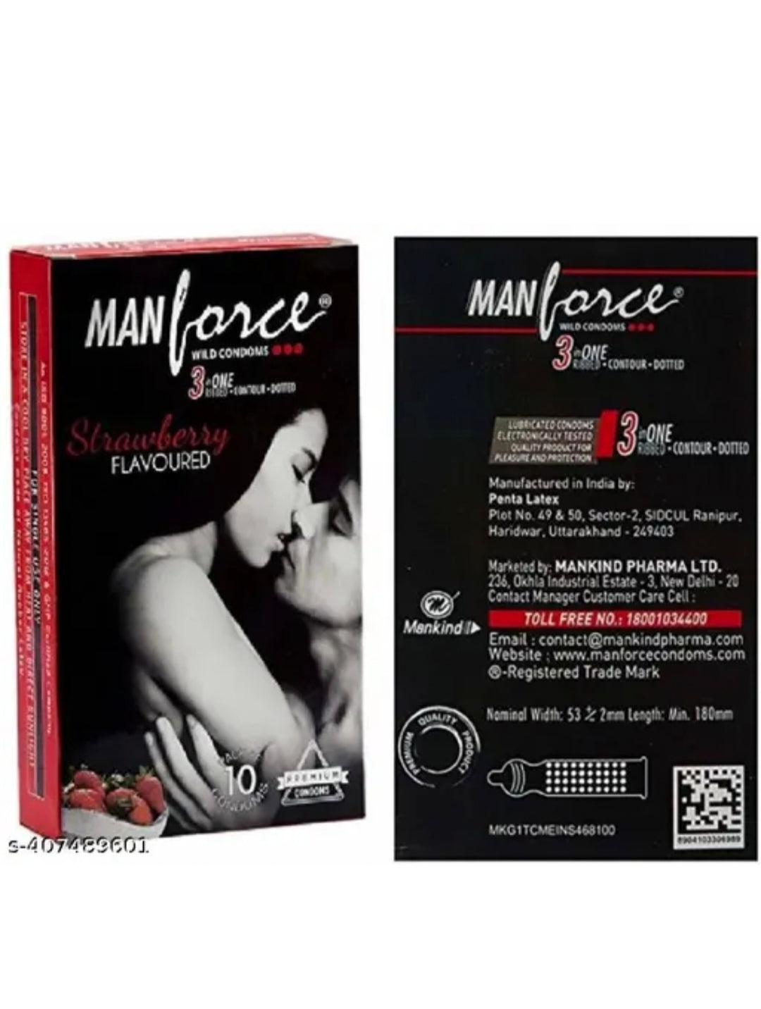 Manforce Cocktail Strawberry & Vanilla Flavoured Condoms, Dotted and Ringed Latex Condoms for Enhanced Pleasure, Pack of 20