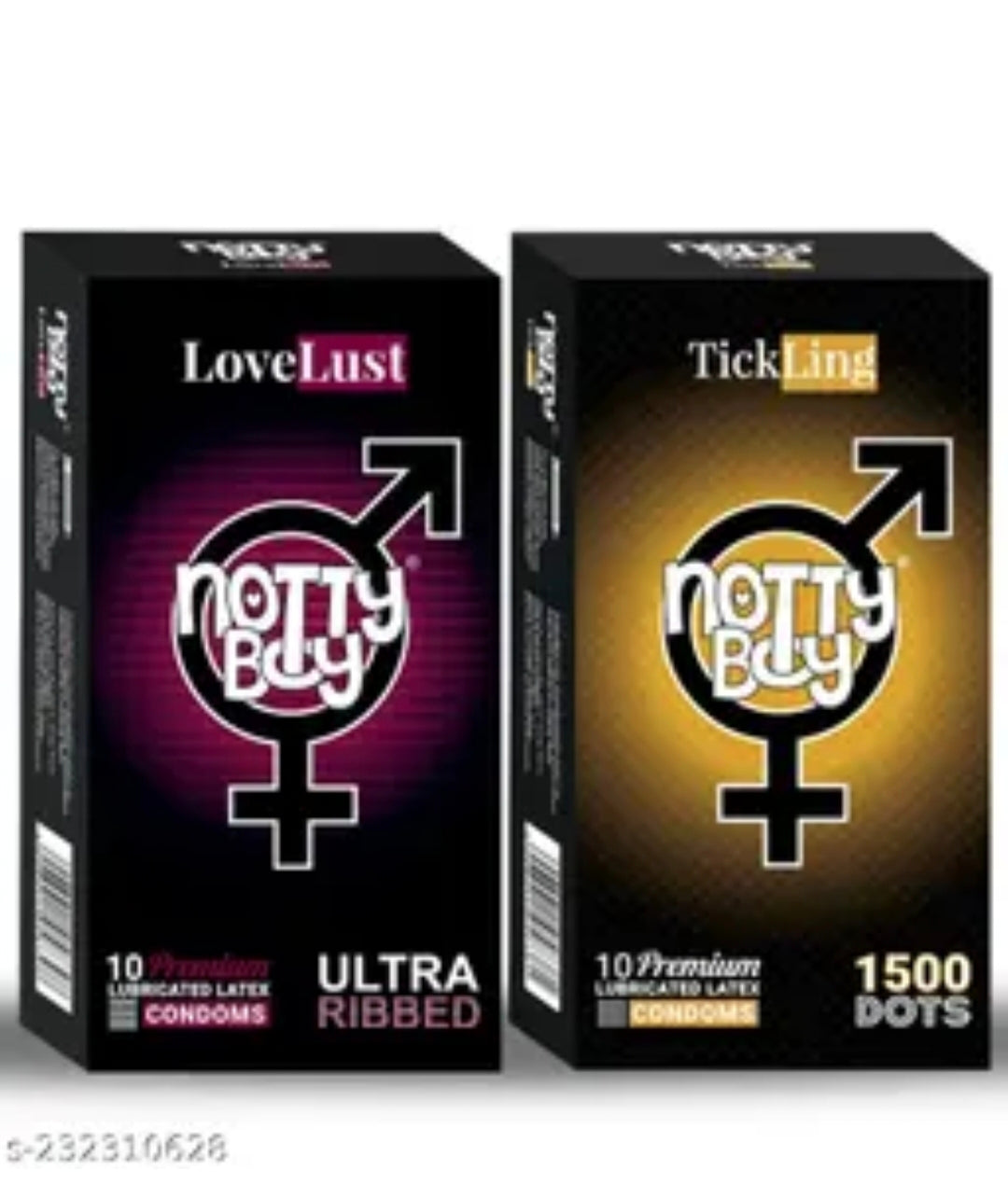 Notty Boy Ultra Ribbed and 1500 Dots Condoms Combo Pack, Premium Lubricated Latex Condoms for Enhanced Pleasure, Pack of 20