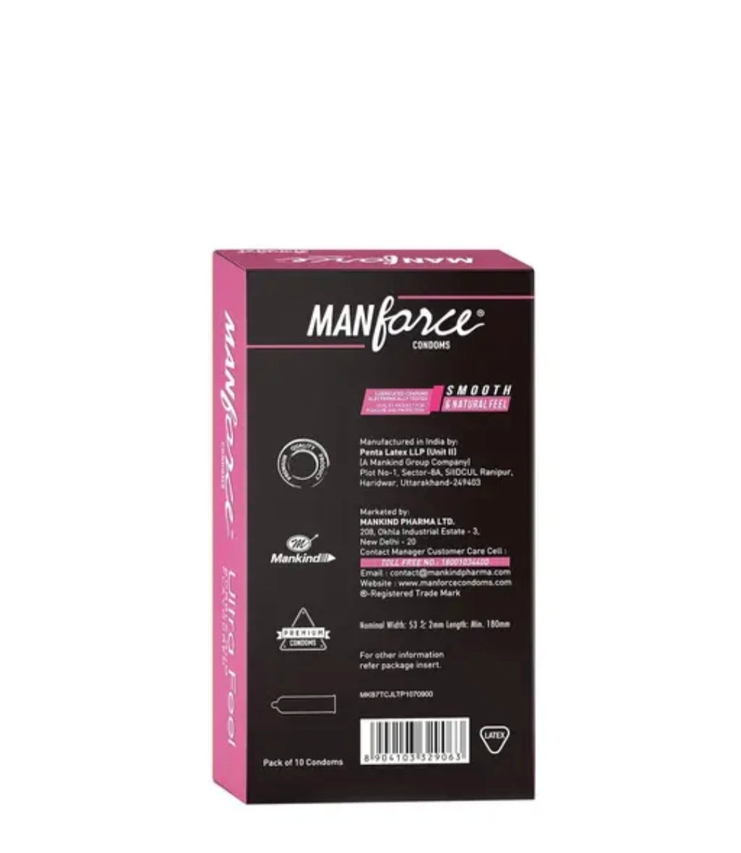 Manforce Ultra Feel Bubble Gum Flavoured Condoms, Ultra Thin Latex Condoms for Natural Feel and Comfortable Fit, Pack of 10