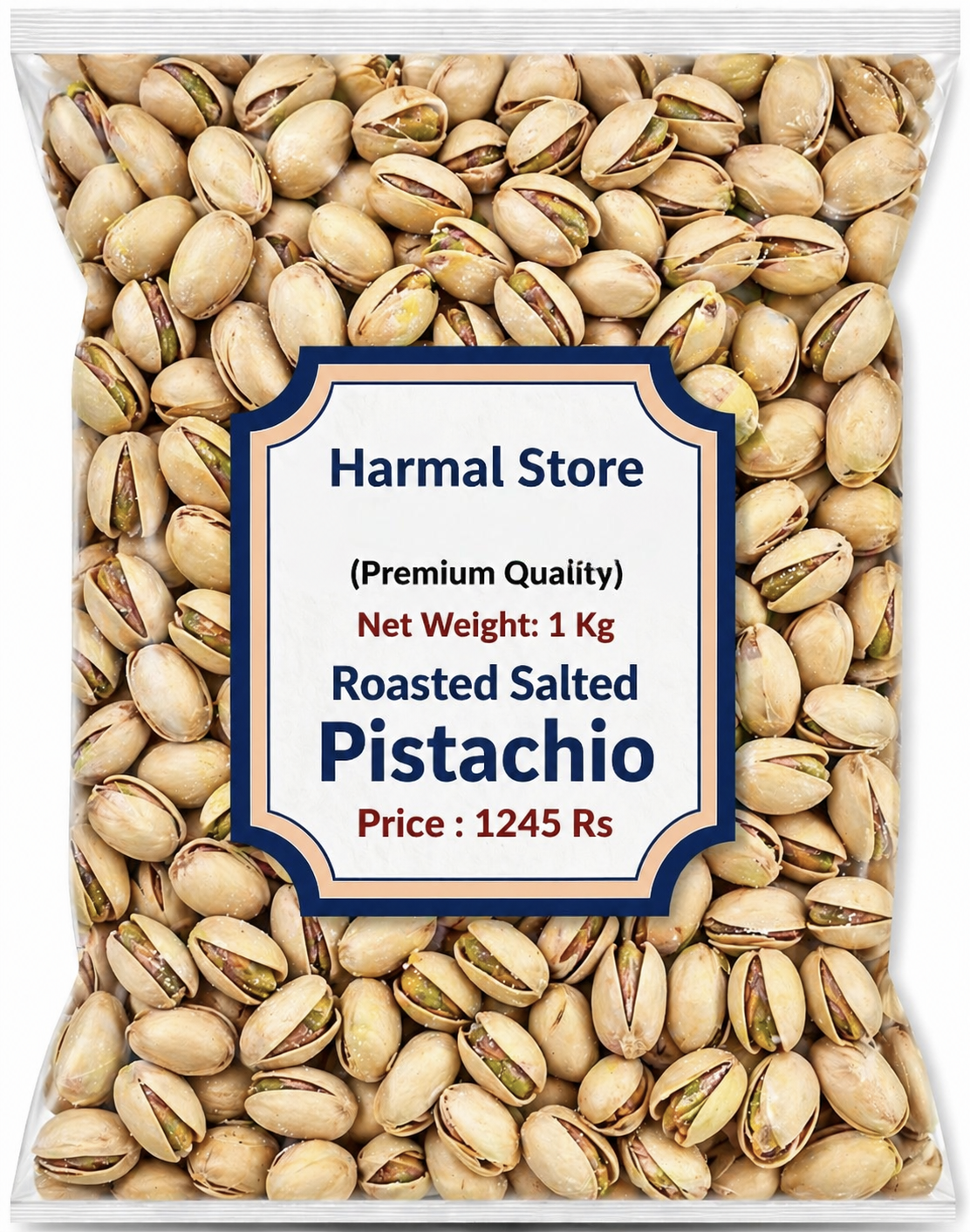 Harmal Store Premium Roasted Salted Pistachio 1kg | Crunchy Salted Pista | Fresh Dry Fruits