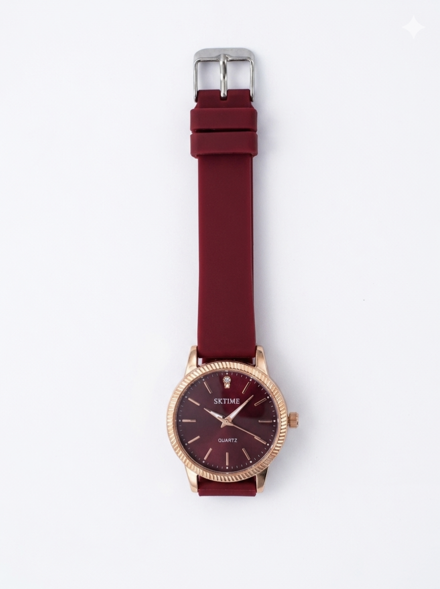 Kids Girls Analog Watch with Heart Dial | Rose Gold Case | Black Silicone Strap | Japan Quartz Movement | 28mm Cute Wrist Watch for Girls