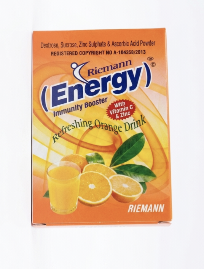 Refreshing orange drink powder enriched with Vitamin C and Zinc to support daily wellness and provide a delicious, energizing beverage experience.