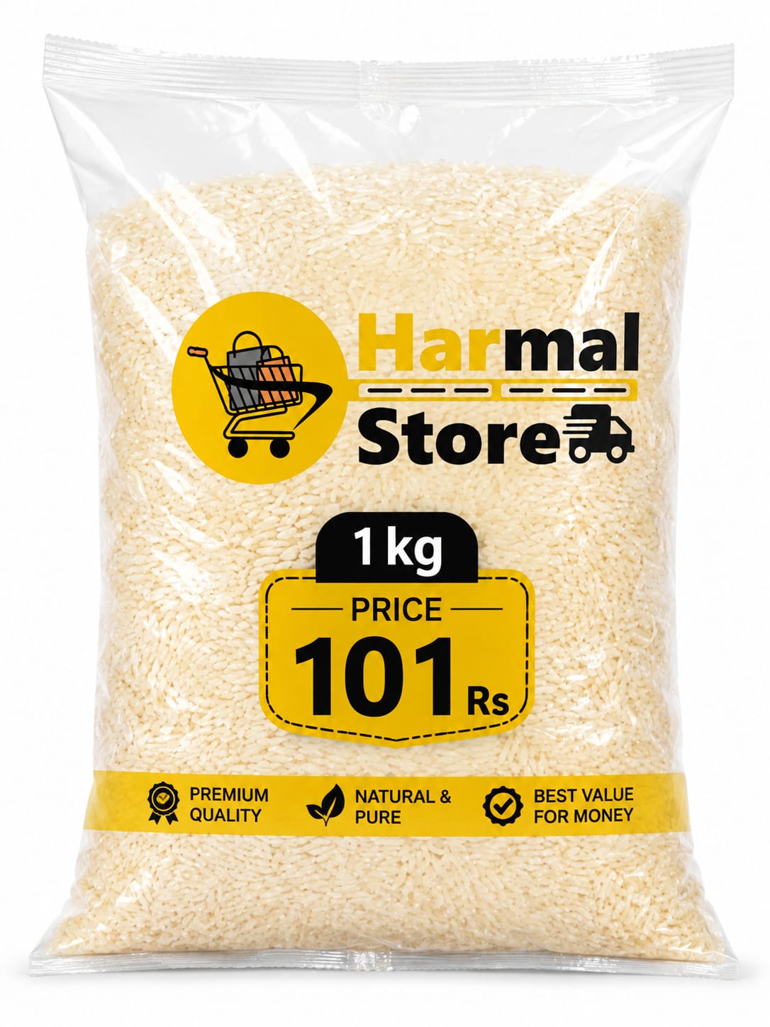 Harmal Store Rice 1 kg | Premium Quality Rice for Daily Cooking | Ideal for Steamed Rice, Pulao, Biryani, Fried Rice & Kheer | Hygienically Packed