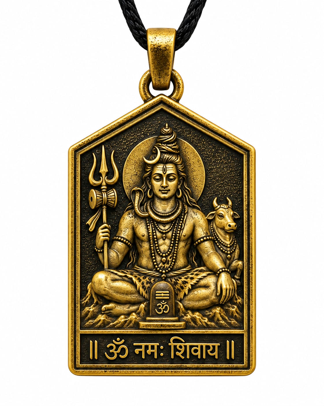 Lord Shiva Pendant AND Mahadev Trishul Locket Locket for Men & Women, Mahadev Shiva Pendant with Om, Trishul, Damru & Nandi Design