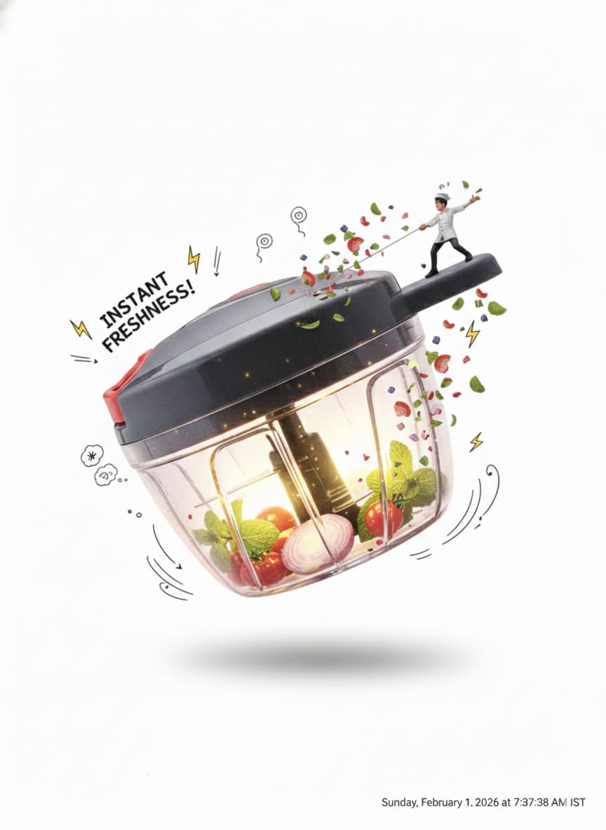 Chirag 600ml Manual Pull Cord Vegetable Chopper