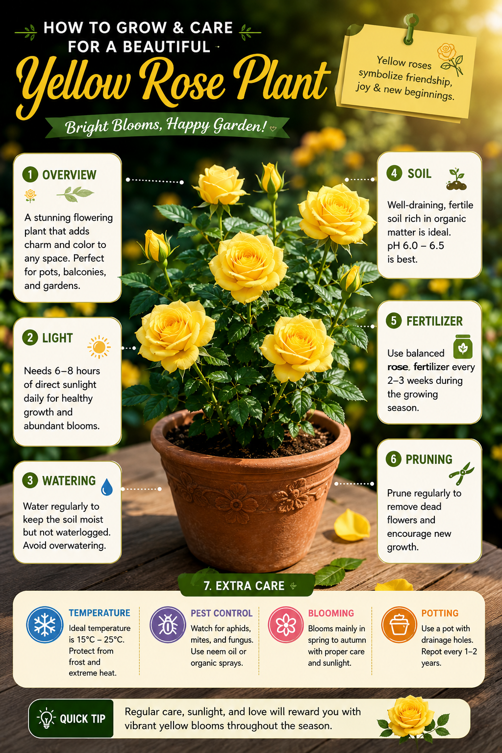 YELLOW ROSE PLANT Bright Blooms for a Cheerful Garden