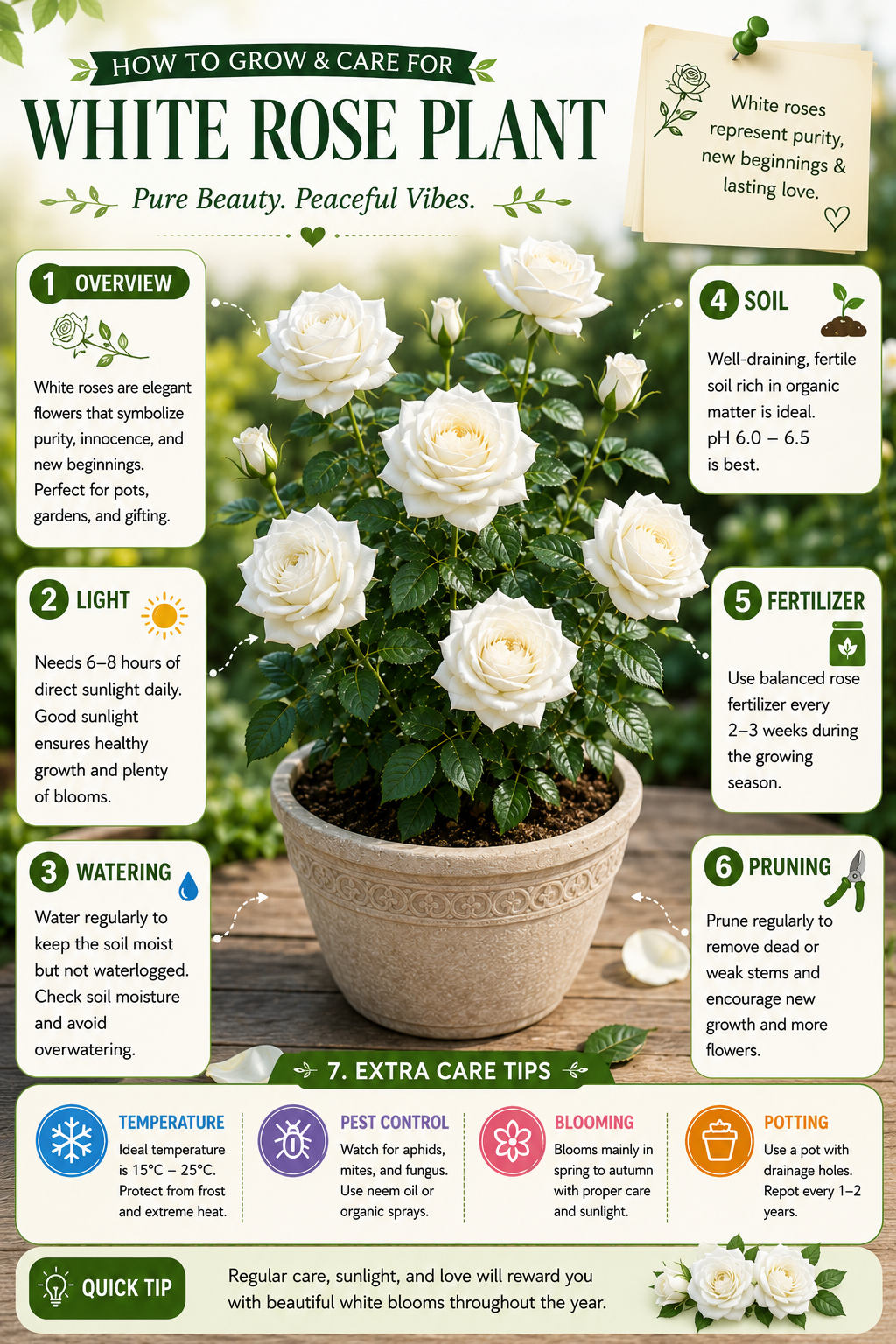 WHITE ROSE PLANT Pure Elegance for Every Garden