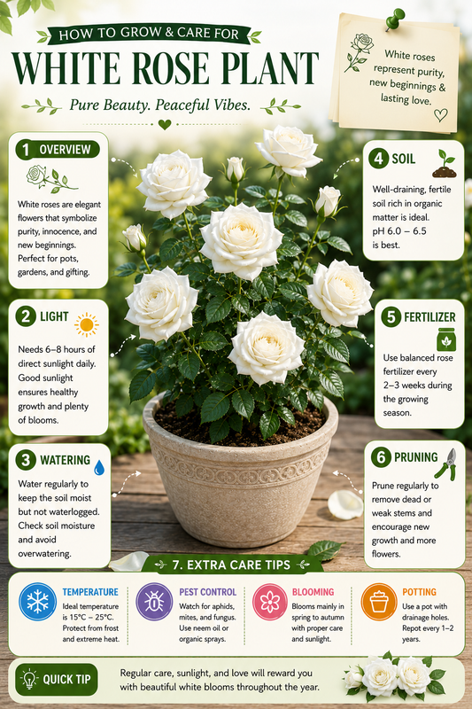 WHITE ROSE PLANT Pure Elegance for Every Garden