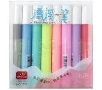 Bright pastel floating pens sell best on Amazon when the image highlights the water-floating effect, quick-dry ink, child-safe use, and the full 8-color range.
