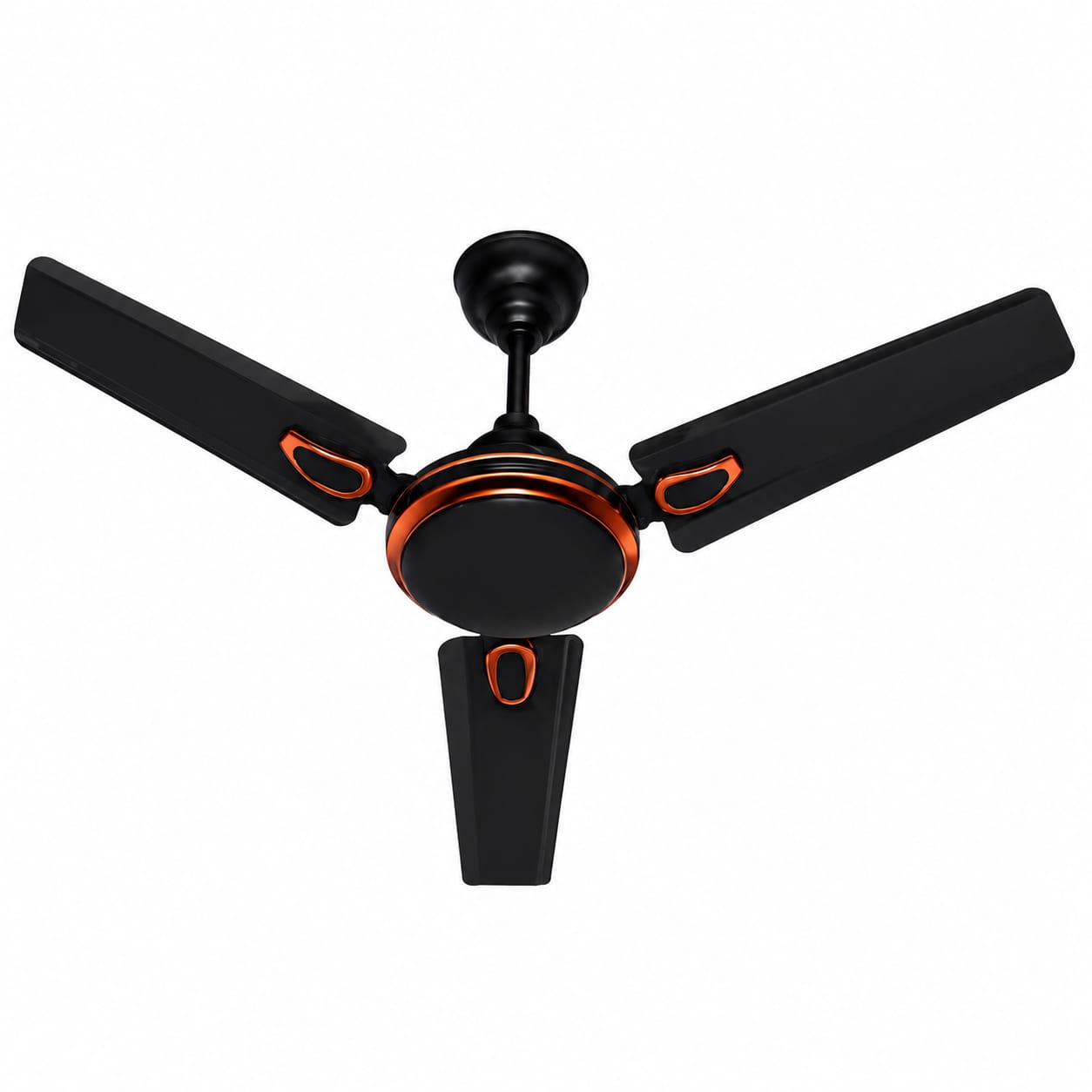 48 Inch (1200 mm) High Speed Ceiling Fan | 380 RPM | 100% Copper Motor | Double Ball Bearing | Rust Proof Body | Energy Efficient | 3 Blade Home Ceiling Fan | Silent Operation | Black