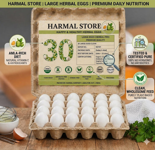 Harmal Store Happy & Healthy Herbal Eggs – Bulk Pack of 30 Large Premium Quality Eggs