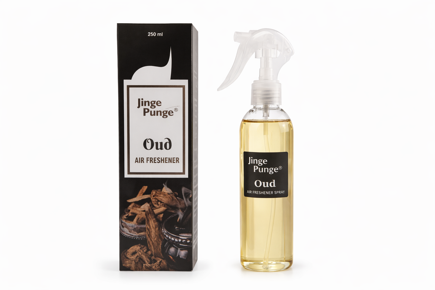 Jinge Punge Premium Oud Air Freshener Spray 250ml | Long-Lasting Oud Fragrance | Room, Car & Office Freshener | Adjustable Spray Nozzle | Luxury Home Fragrance Mist