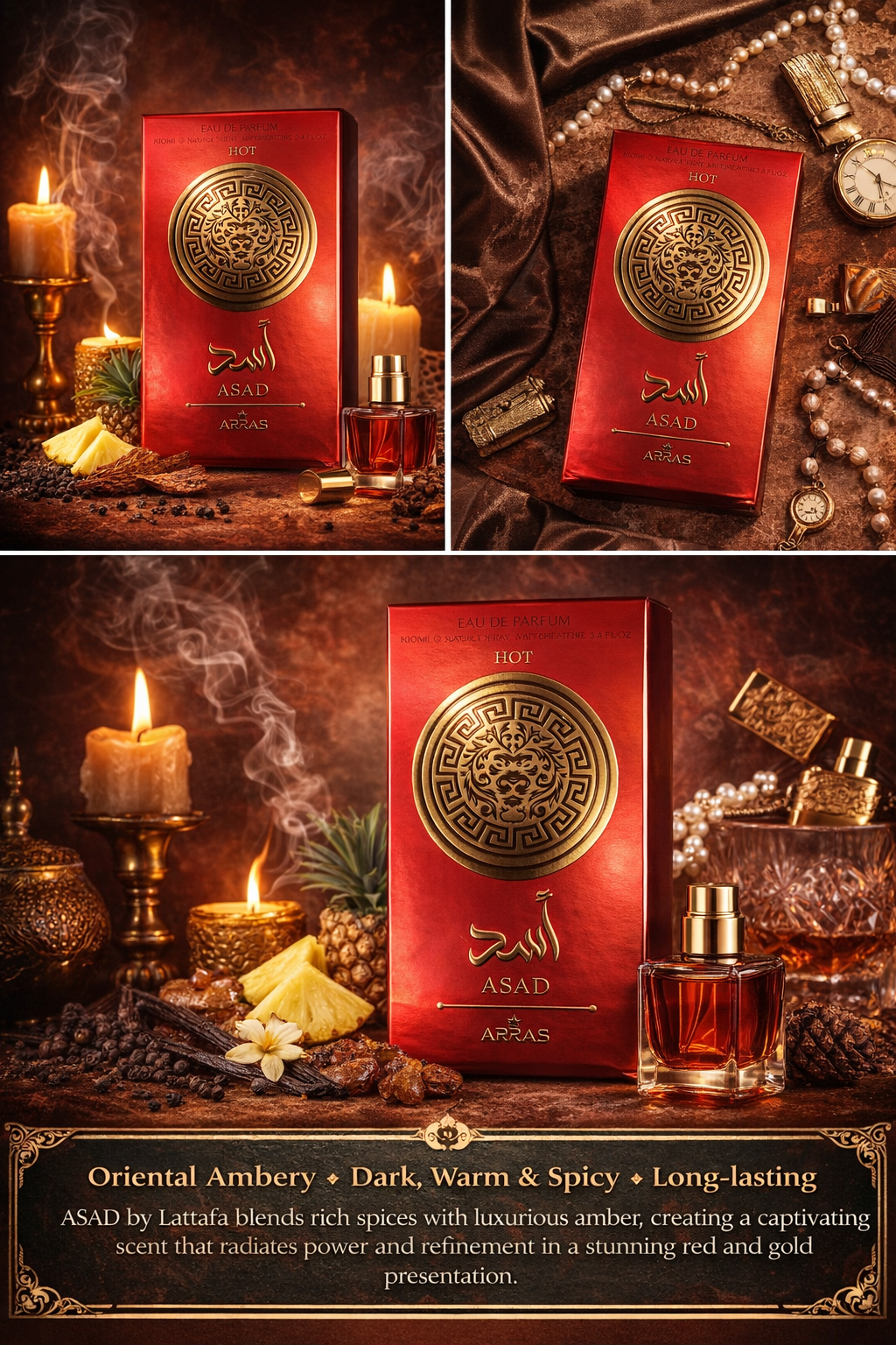 ASAD Eau De Parfum 100ml | Long-Lasting Arabian Perfume | Oriental Amber Spicy Fragrance | Strong Sillage | Unisex Luxury Perfume for Men & Women 100 M.L
