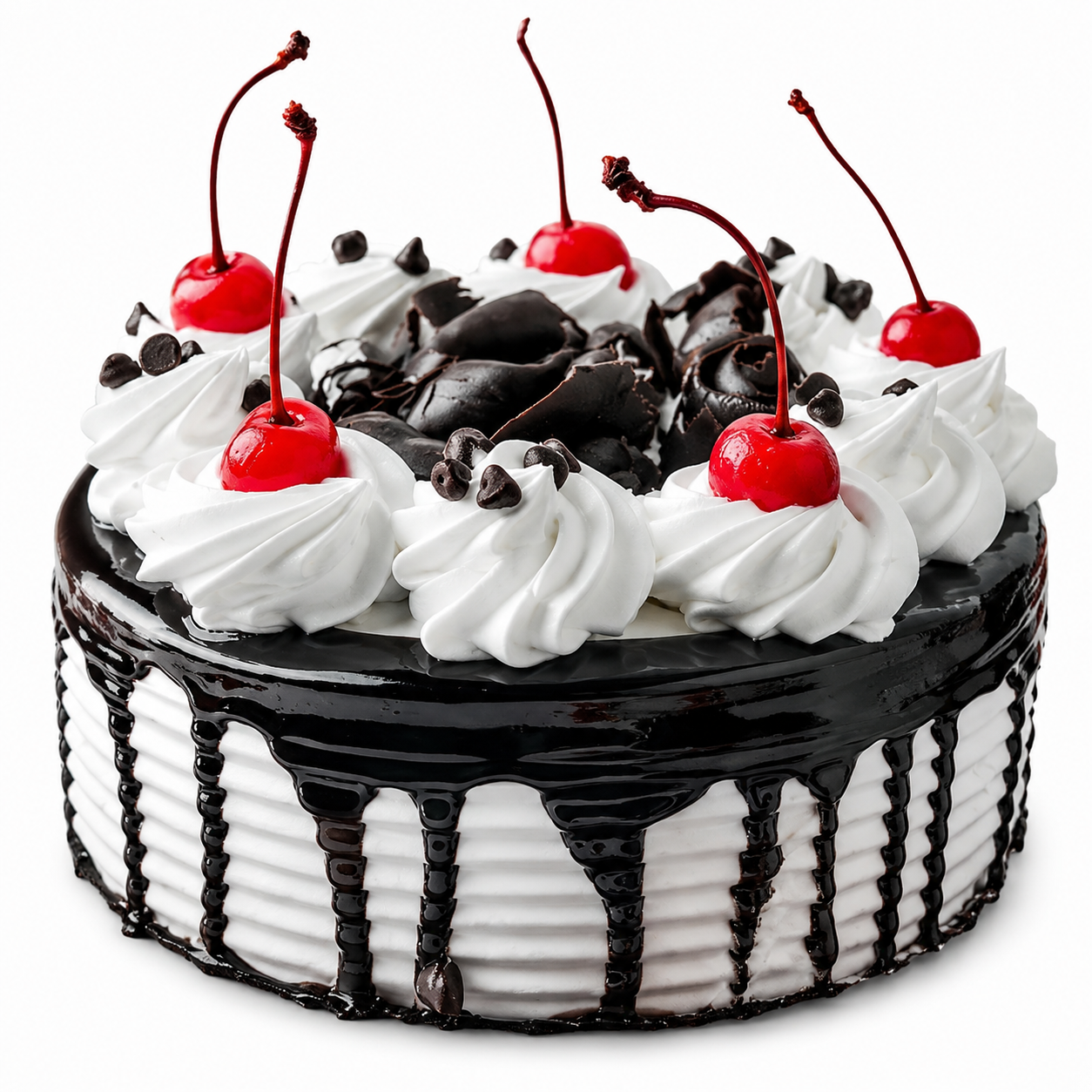 Premium Black Forest Cake (500 grams) | Rich Chocolate Cherry Cake | Fresh Cream Black Forest Cake | Designer Chocolate Cake | Birthday Cake | Anniversary Cake | Celebration Cake | Eggless Cake Option