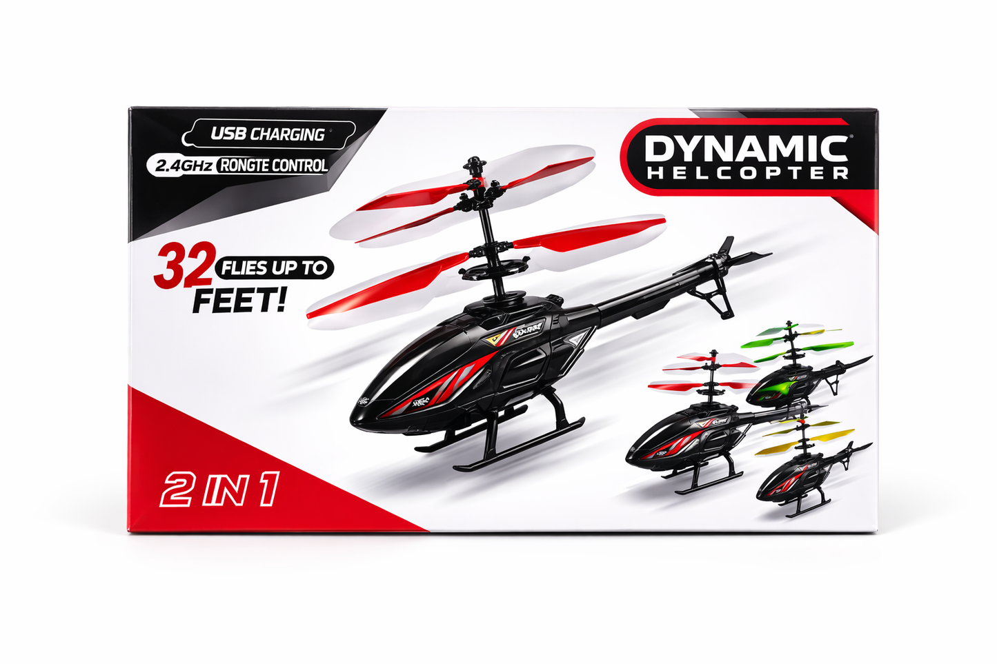 2-in-1 Remote Control Helicopter Toy for Kids | USB Rechargeable Flying Helicopter with LED Lights