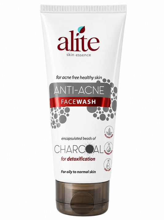 Alite Anti-Acne Facewash with Charcoal, Aloe Vera & Cucumber Extract, Deep Cleansing & Oil Control Face Wash for Oily to Normal Skin, Paraben Free, Sulfate Free, Soap Free, 70 g