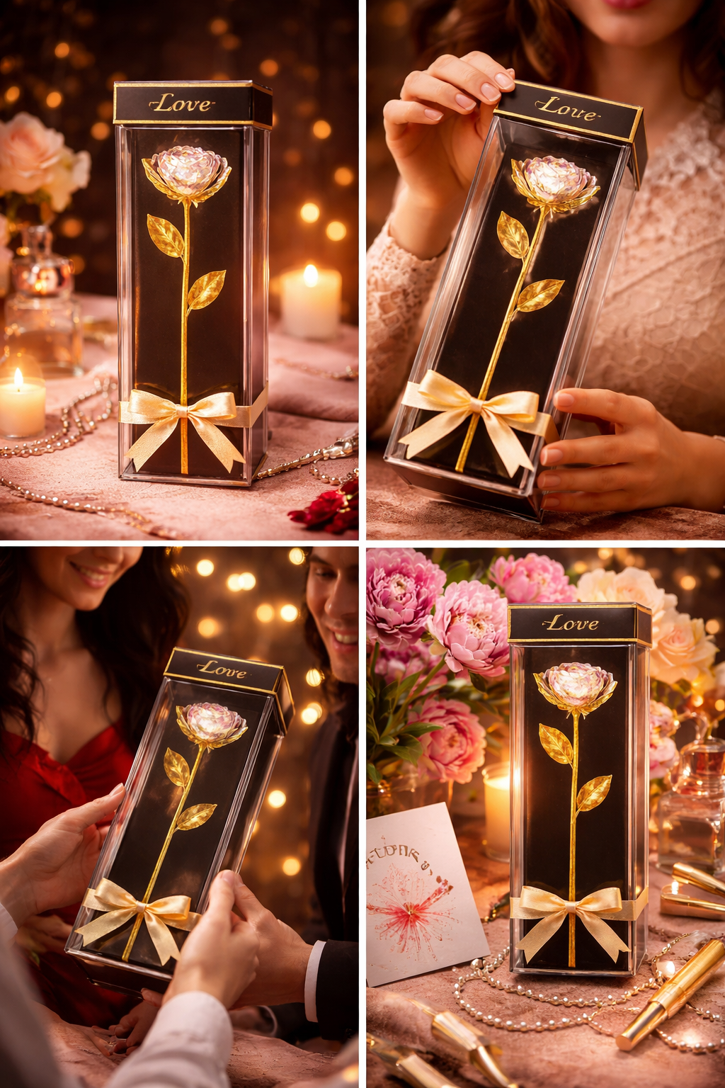 Gold Plated Artificial Rose Gift with Box | Forever Love Rose | Romantic Gift for Girlfriend, Wife & Anniversary | Premium Decorative Flower with Gift Packaging