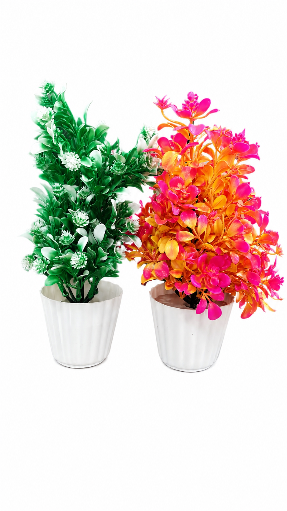 Product: Artificial Decorative Flower Plant with Pot – Pink & Yellow, Approx. 20 cm