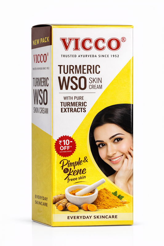 Vicco Turmeric WSO Skin Cream | Ayurvedic Anti Acne Cream for Pimples, Dark Spots, Blemishes & Glowing Skin
