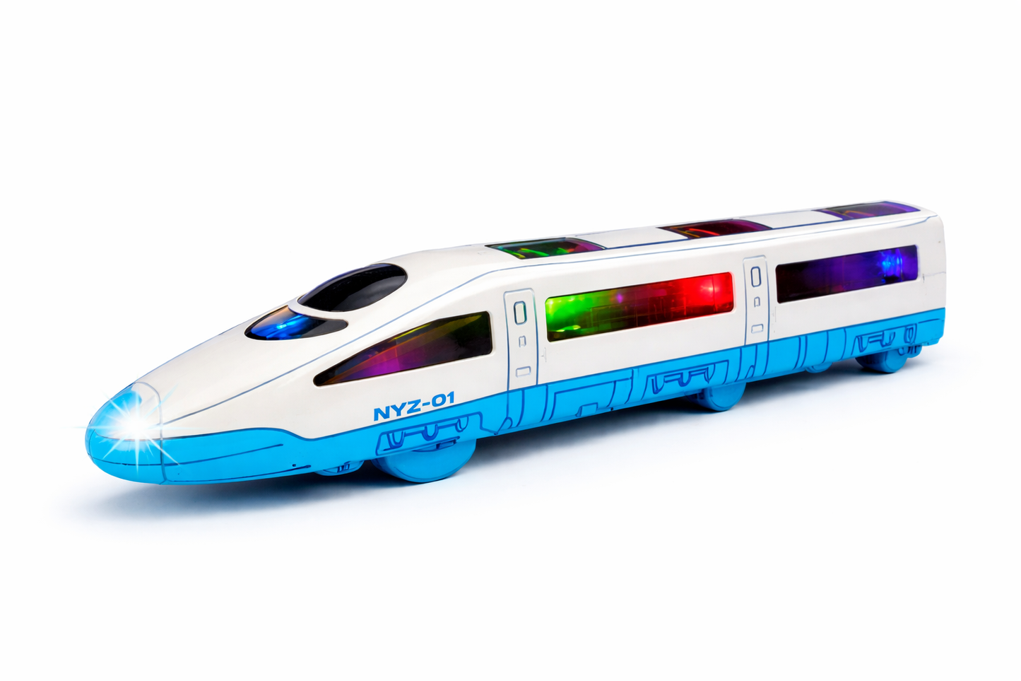 Bullet Train Toy for Kids with Lights & Sound | Battery Operated Train Toy with Bump & Go Action | LED Flashing Lights & Music | High-Speed Train Model Toy (3+ Years)