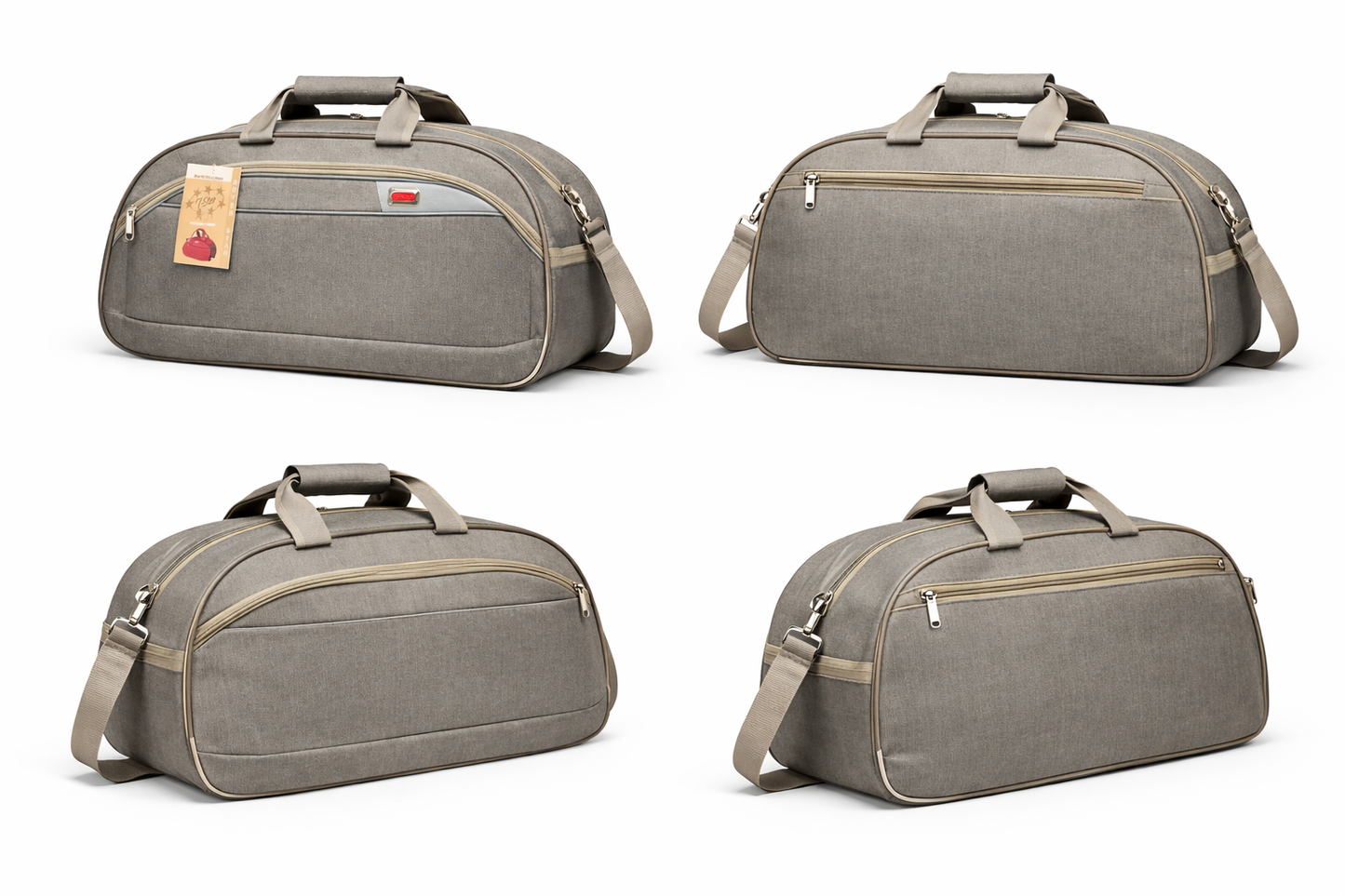 30L Travel Duffel Bag with Shoulder Strap, Spacious Weekender Gym Bag, Durable Polyester Overnight Luggage Bag, Grey