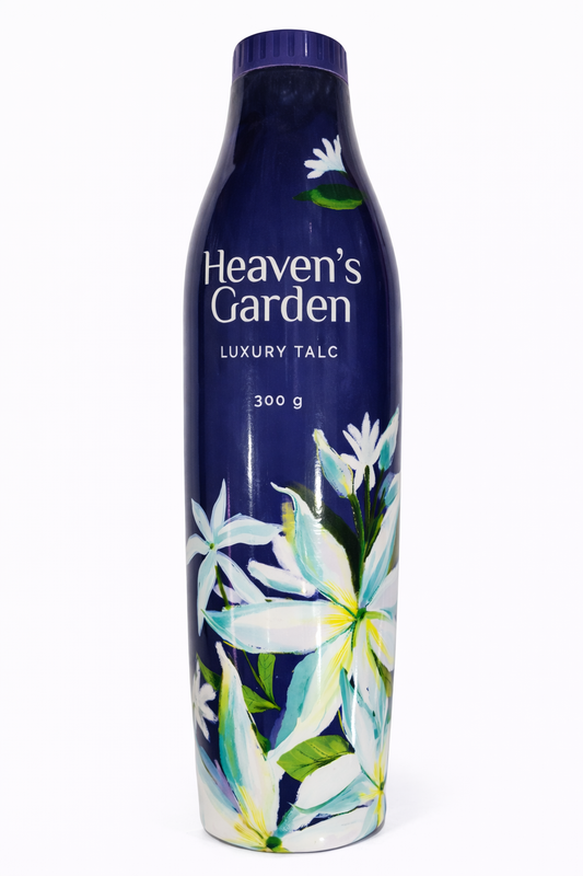 Heaven’s Garden Luxury Talc Powder 300g | Long Lasting Floral Fragrance | Milk & Honey Enriched Body Powder | Silky Smooth Skin & All-Day Freshness