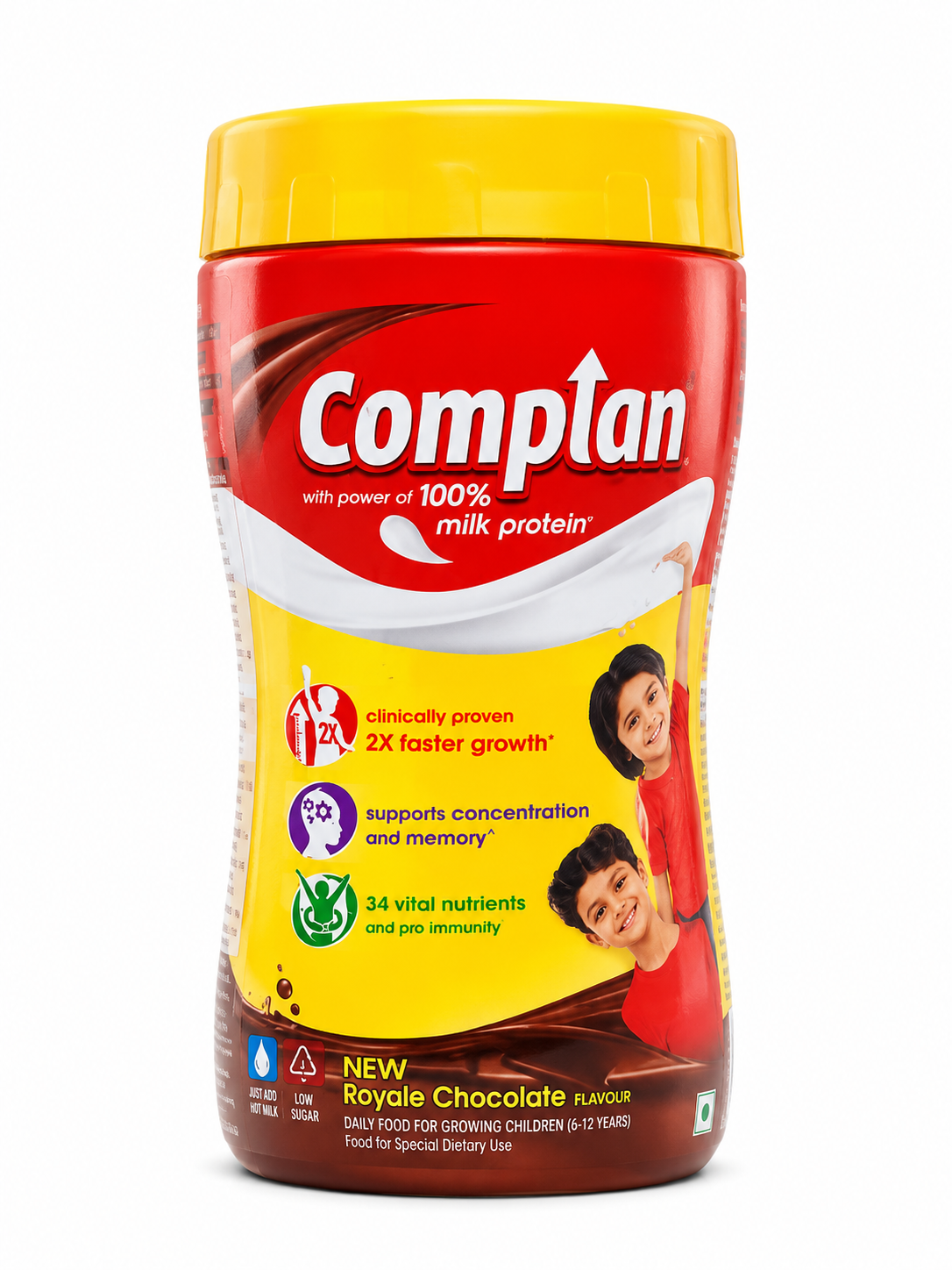Complan Royal Chocolate Nutritional Health Drink for Growing Children | 100% Milk Protein | 34 Vital Nutrients | Supports Growth, Immunity & Brain Development | Chocolate Flavour | 300g