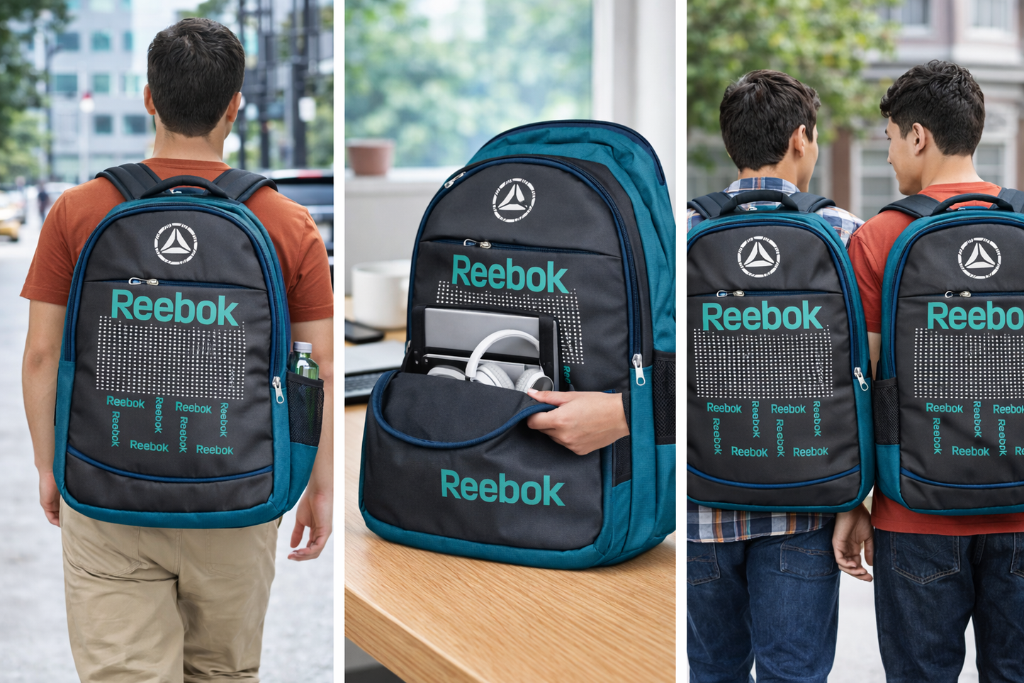 Reebok Backpack for Men and Women, Lightweight School College Travel Backpack with Spacious Compartments