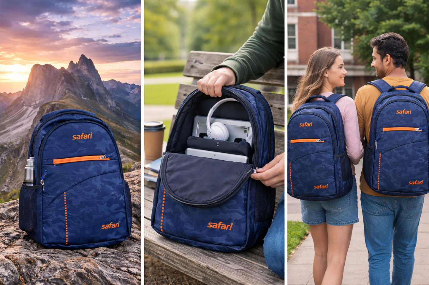 Amazon GEO / SEO Listing Product Title  Safari Backpack for Men and Women, Laptop Backpack with Padded Sleeve, Adjustable Straps