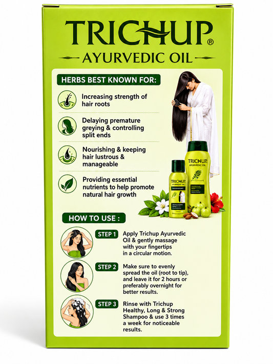 Trichup Ayurvedic Hair Oil – Herbal Hair Growth Oil with Bhringraj, Amla, Neem, Aloe Vera & Brahmi, Nourishing Hair Care Oil for Strong, Healthy & Shiny Hair, 100 ml