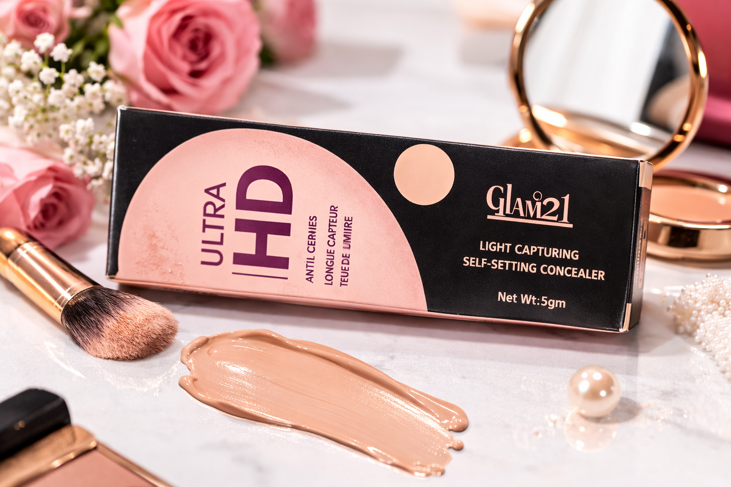 Glam21 Ultra HD Concealer 5gm | Full Coverage Concealer for Dark Circles & Spots