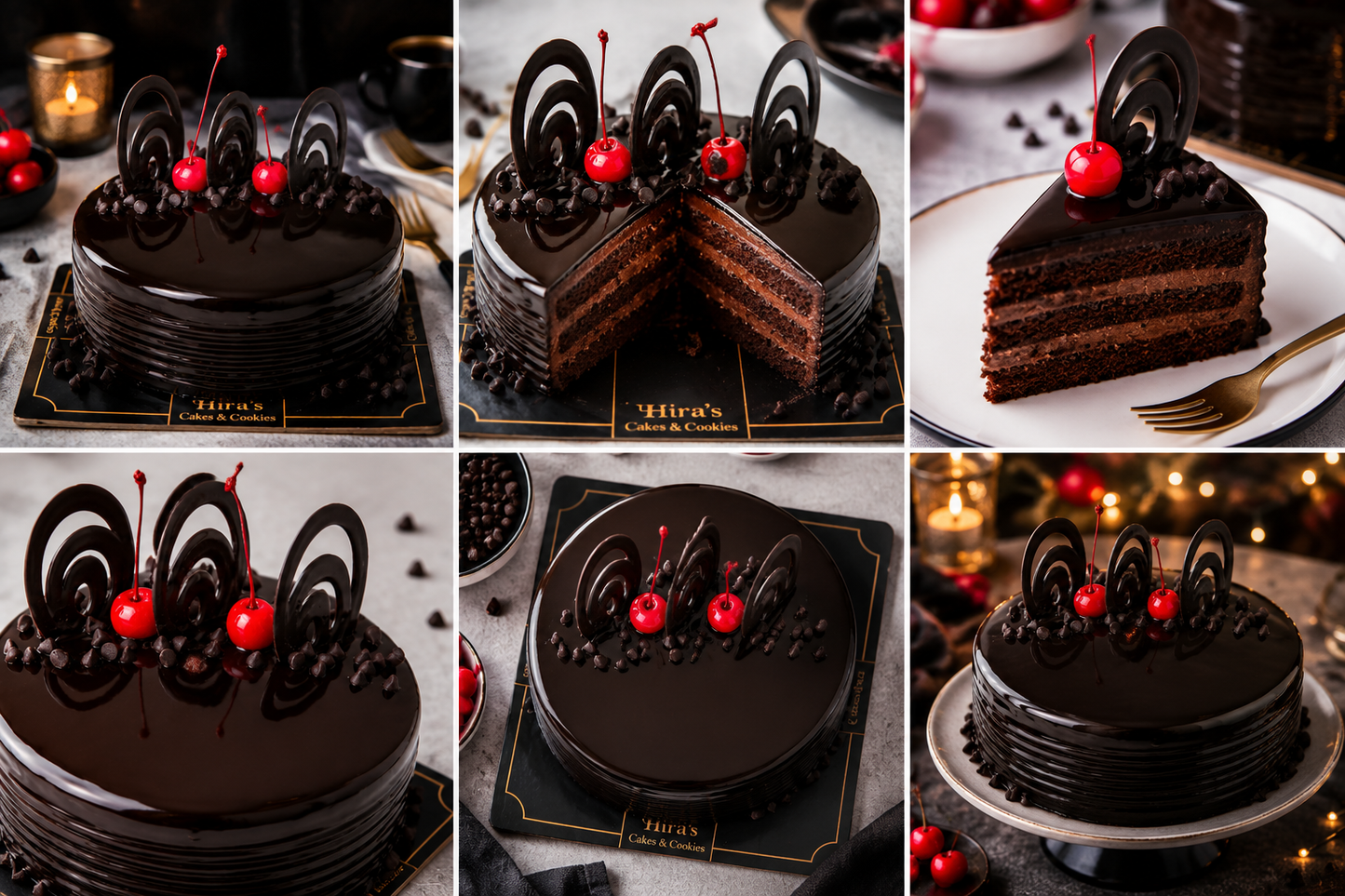 Premium Chocolate Truffle Cake (500 grams) Rich Dark Chocolate Fresh Cream Cake | Designer Chocolate Cake with Cherry Topping | Birthday Cake | Anniversary Cake | Celebration Cake