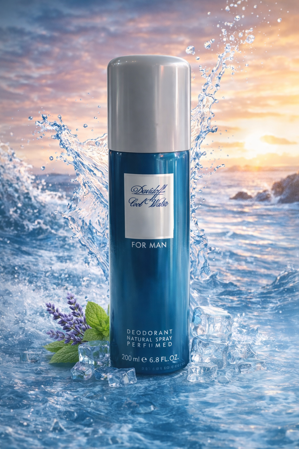 Davidoff Cool Water Deodorant Spray for Men, 200ml – Long Lasting Freshness, Aquatic Fragrance with Mint & Lavender Notes, Body Spray for Daily Use