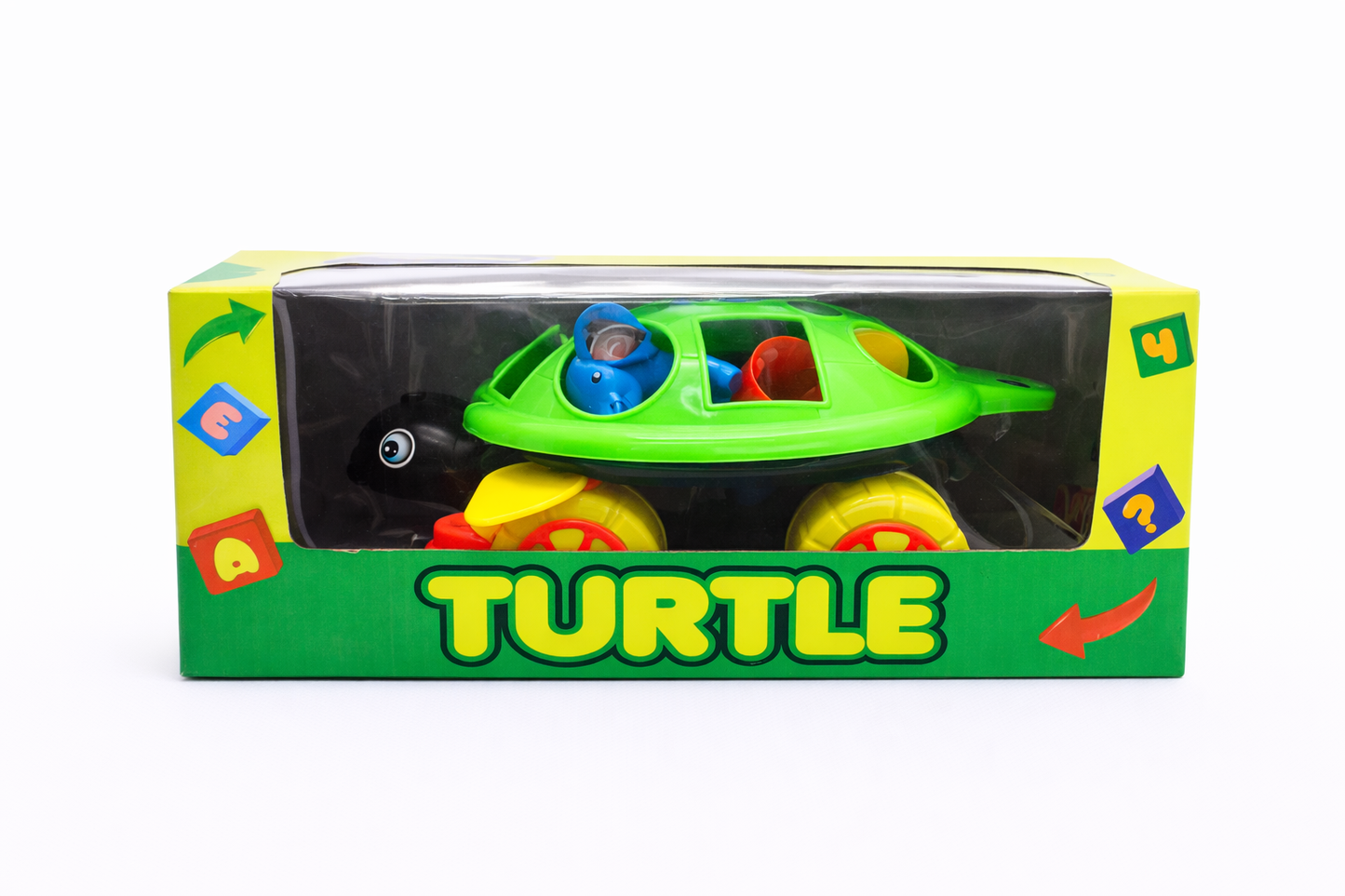 Tik-Tok Turtle Shape Sorter Pull Toy for Toddlers – Educational Learning Toy with Numbers & Letters