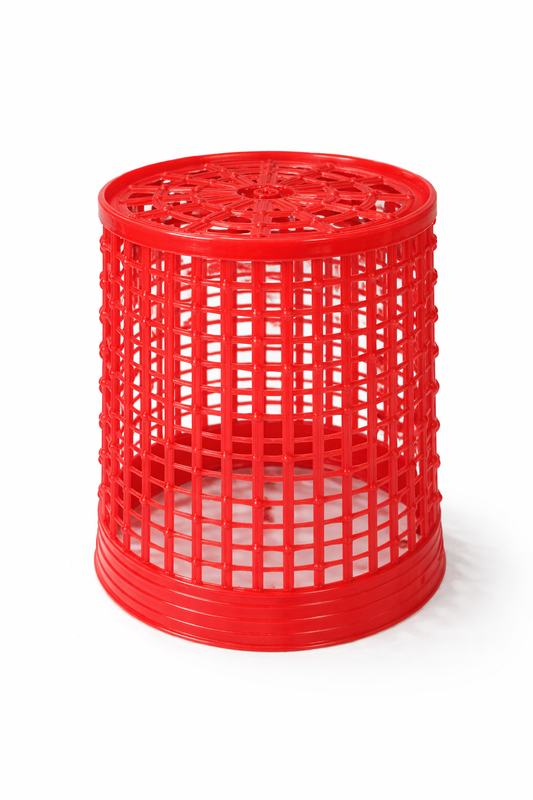 Red Plastic Toothbrush Holder with Ventilated Lid – Mesh Design Bathroom Organizer for Toothbrushes