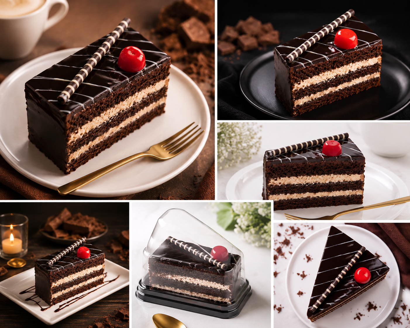 Premium Chocolate Pastry Cake Slice | Rich Chocolate Truffle Pastry | Fresh Cream Chocolate Pastry | Layered Chocolate Dessert | Bakery Cake Slice | Birthday Party Pastry