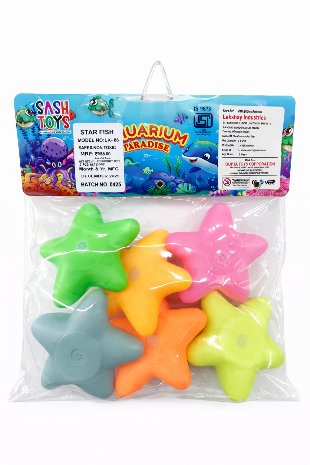 Starfish Bath Toys for Kids, Colorful Soft Rubber Bath Toy Set with Googly Eyes, Non-Toxic Water Play Toys for Toddlers and Babies