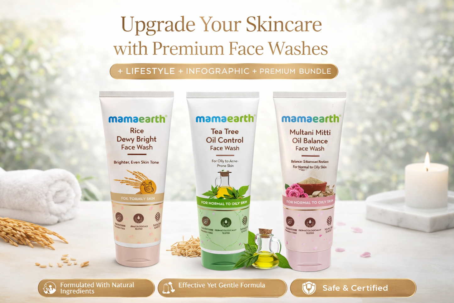 Mamaearth Multani Mitti Oil Balance Face Wash with Bulgarian Rose, Deep Cleansing Face Wash for Normal to Oily Skin