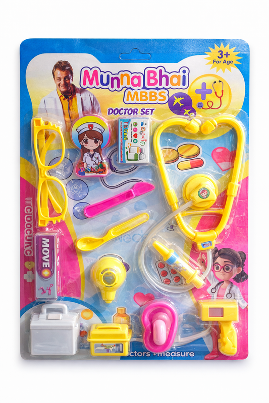 Munna Bhai MBBS Doctor Set for Kids (3+ Years) – 11 Pieces Medical Kit Toy with Stethoscope, Pretend Play Doctor Kit for Boys & Girls