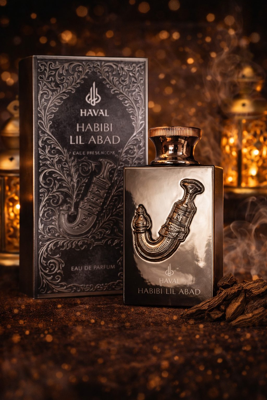 Premium Arabic Perfume Eau De Parfum – Long-Lasting Oud Inspired Fragrance for Men & Women – Luxury Metallic Bottle with Gift Box – Rich Middle Eastern Scent (Habibi Lil Abad)