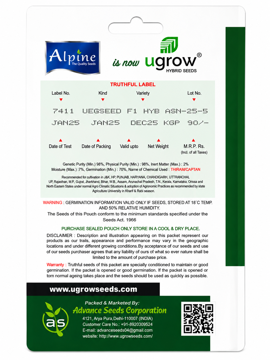 Ugrow Gwar Selection Seeds | Cluster Bean Seeds | High Yield Tender & Stringless Pods | Nutritious Vegetable Seeds for Farming, Kitchen Garden & Home Gardening