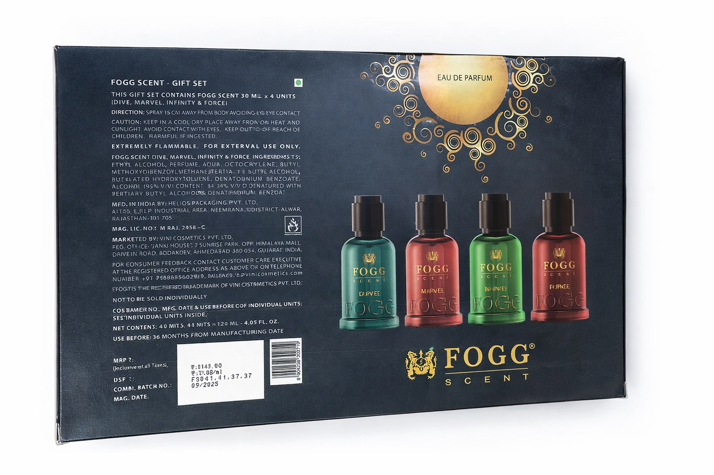 FOGG Scent Eau De Parfum Gift Set for Men | 4 x 30ml Perfume Combo | Dive, Marvel, Infinity & Force | Long-Lasting Premium Fragrance Collection