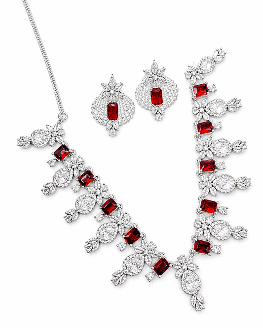 Vibrant Red Stones: Rich, deep red stones that add a bold and elegant touch.