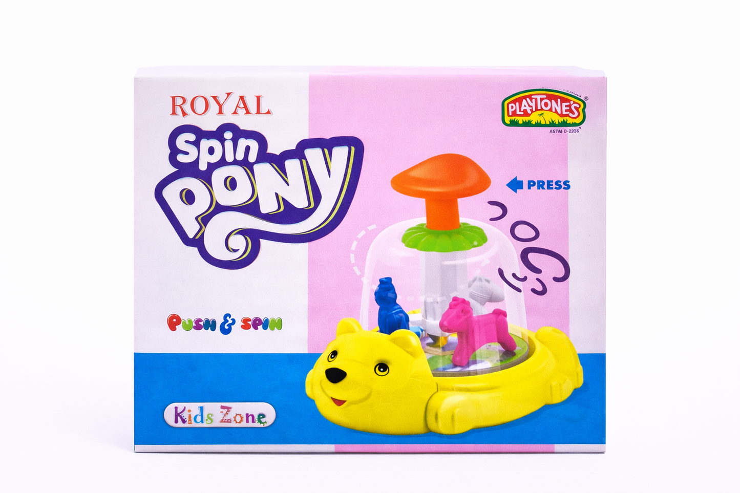 Spin Pony Toy for Kids (1+ Years) – Push & Spin Pony Toy with Moving Animals, No Battery Required, Interactive Baby Toy for Toddlers